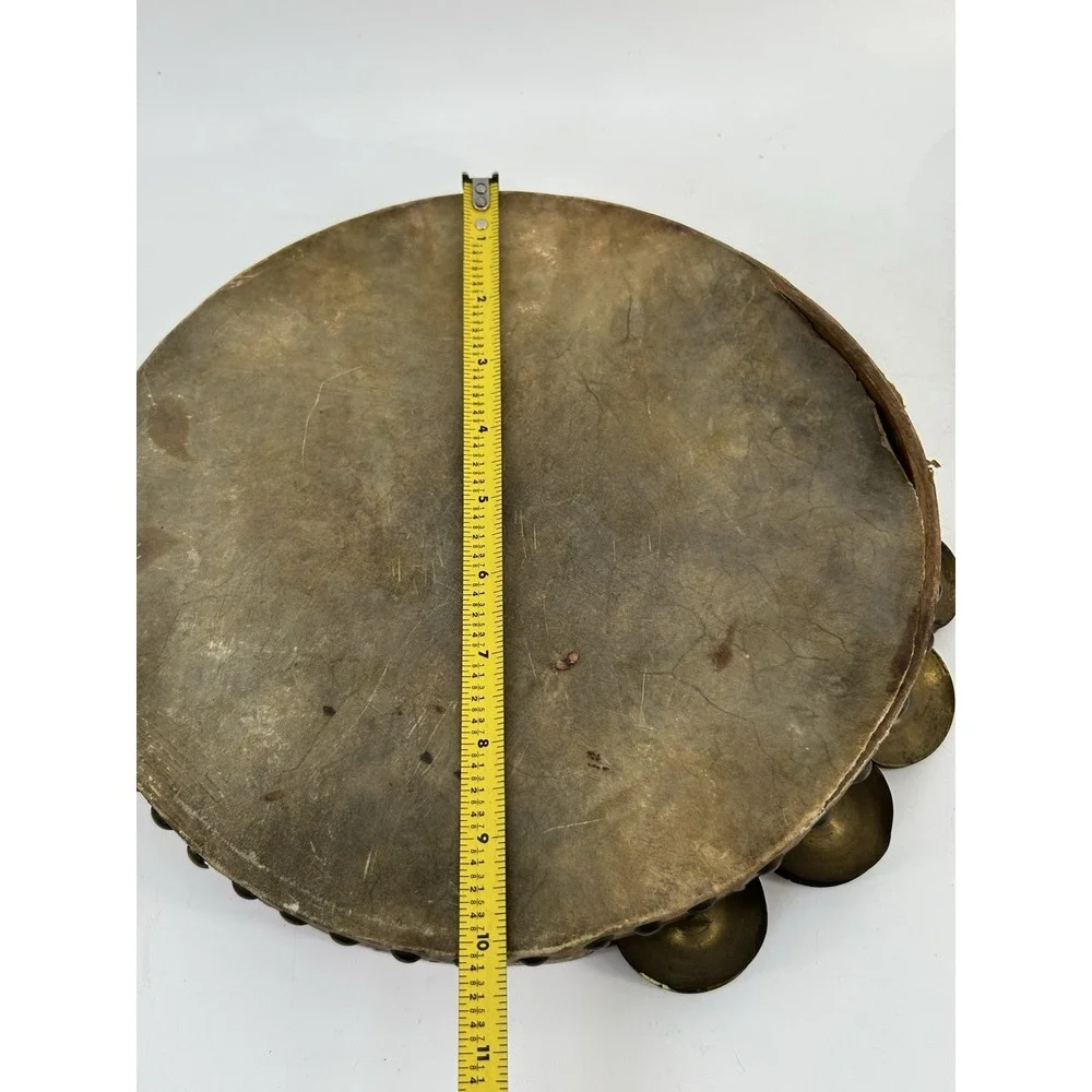 Vintage Rawhide Tambourine Lot Of 3 Calf Skin Head